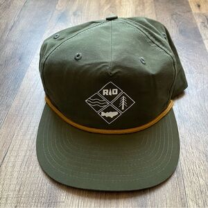Vintage Green SnapBack RIO Logo Cap with Yellow Accent